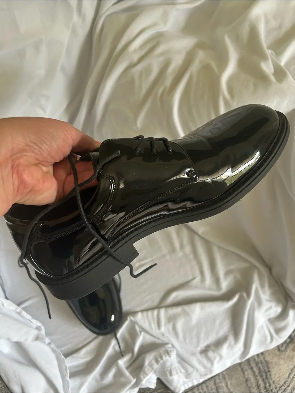Men's Black Patent Lace-Up Dress Shoe